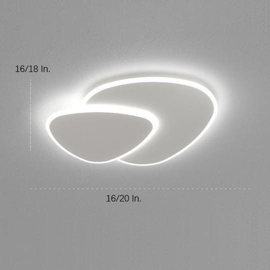 Modern White Geometric Dimmable LED Flush Mount Ceiling Light for Living Room