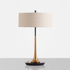Dana Metal Table Lamp Modern Black and Gold Reading Light with White Fabric Shade