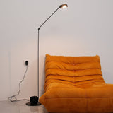 Dynamo Adjustable Arm LED Floor Lamp with Rotating Metal Diffuser and Cylindrical Base Standing Light