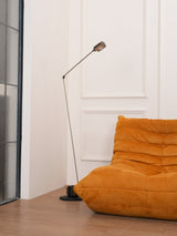 Dynamo Adjustable Arm LED Floor Lamp with Rotating Metal Diffuser and Cylindrical Base Standing Light