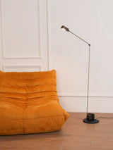 Dynamo Adjustable Arm LED Floor Lamp with Rotating Metal Diffuser and Cylindrical Base Standing Light