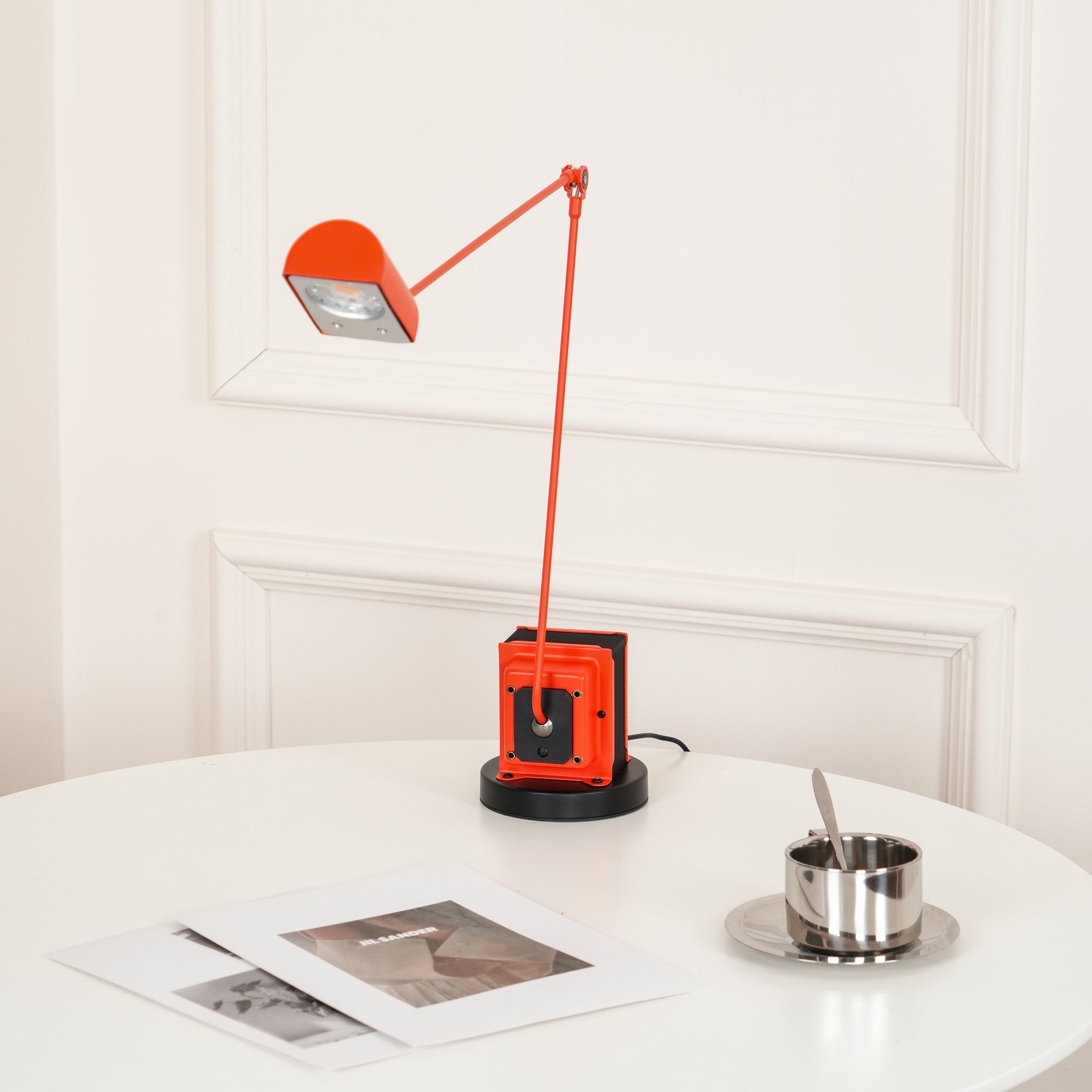 Dynamo Minimalist Adjustable LED Table Lamp Rotating Metal Desk Light for Modern Bedroom Office