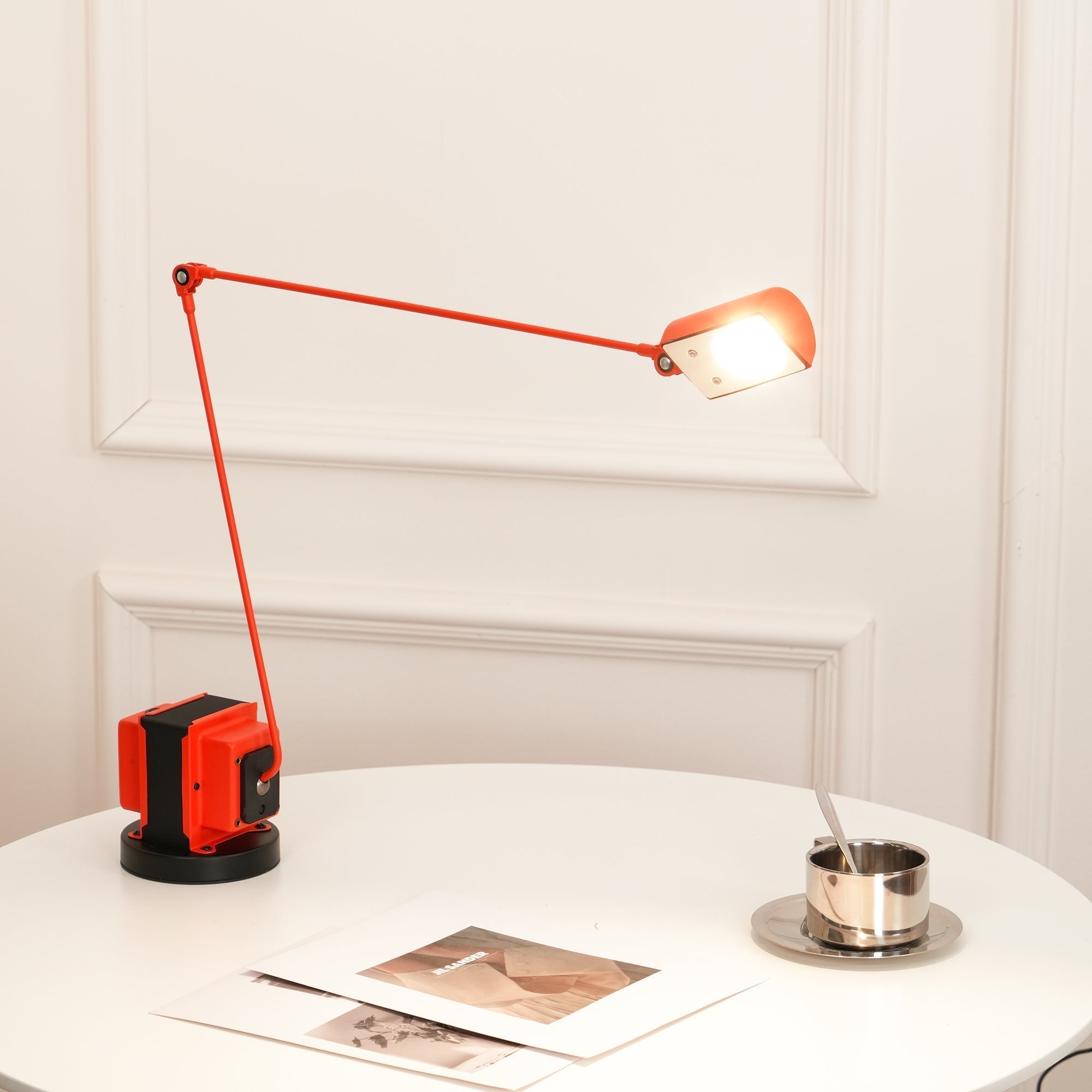 Dynamo Minimalist Adjustable LED Table Lamp Rotating Metal Desk Light for Modern Bedroom Office