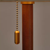 Daphne Accent Table Lamp with Walnut Wood Base and Printed Fabric Shade for Bedrooms