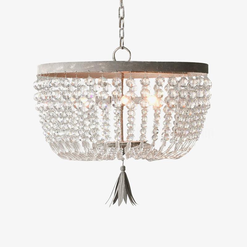 Dauphine Crystal Flush Mount Ceiling Light in Weathered Gray Metal Finish