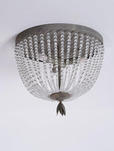 Dauphine Crystal Flush Mount Ceiling Light in Weathered Gray Metal Finish