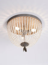 Dauphine Crystal Flush Mount Ceiling Light in Weathered Gray Metal Finish