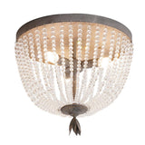 Dauphine Crystal Flush Mount Ceiling Light in Weathered Gray Metal Finish