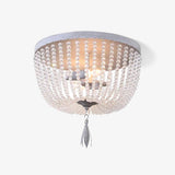 Dauphine Crystal Flush Mount Ceiling Light in Weathered Gray Metal Finish