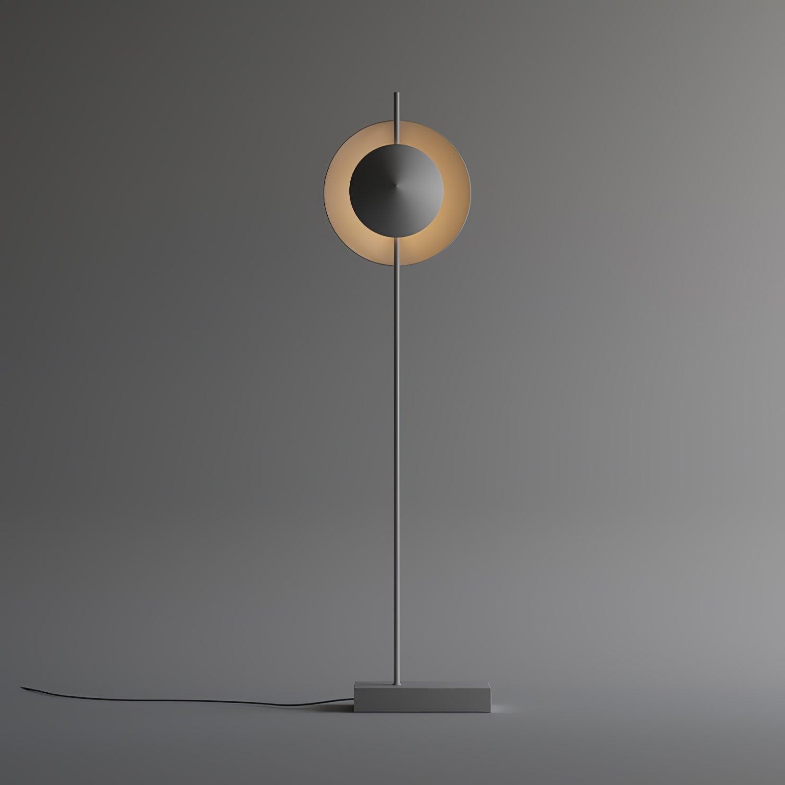 Modern Dawn Geometric Floor Lamp with Layered Lighting and Hand Made Aluminum Base