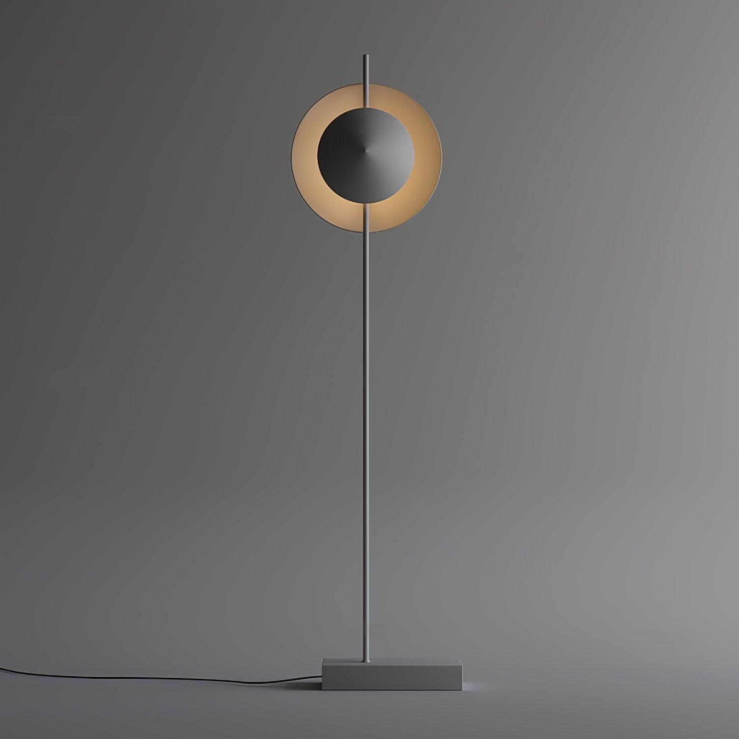 Modern Dawn Geometric Floor Lamp with Layered Lighting and Hand Made Aluminum Base