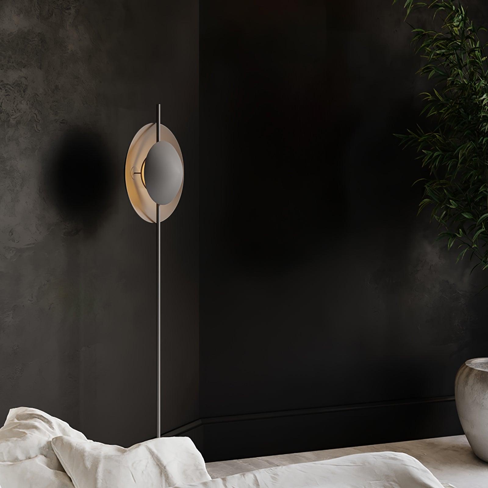 Modern Dawn Geometric Floor Lamp with Layered Lighting and Hand Made Aluminum Base