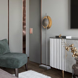 Modern Dawn Geometric Floor Lamp with Layered Lighting and Hand Made Aluminum Base