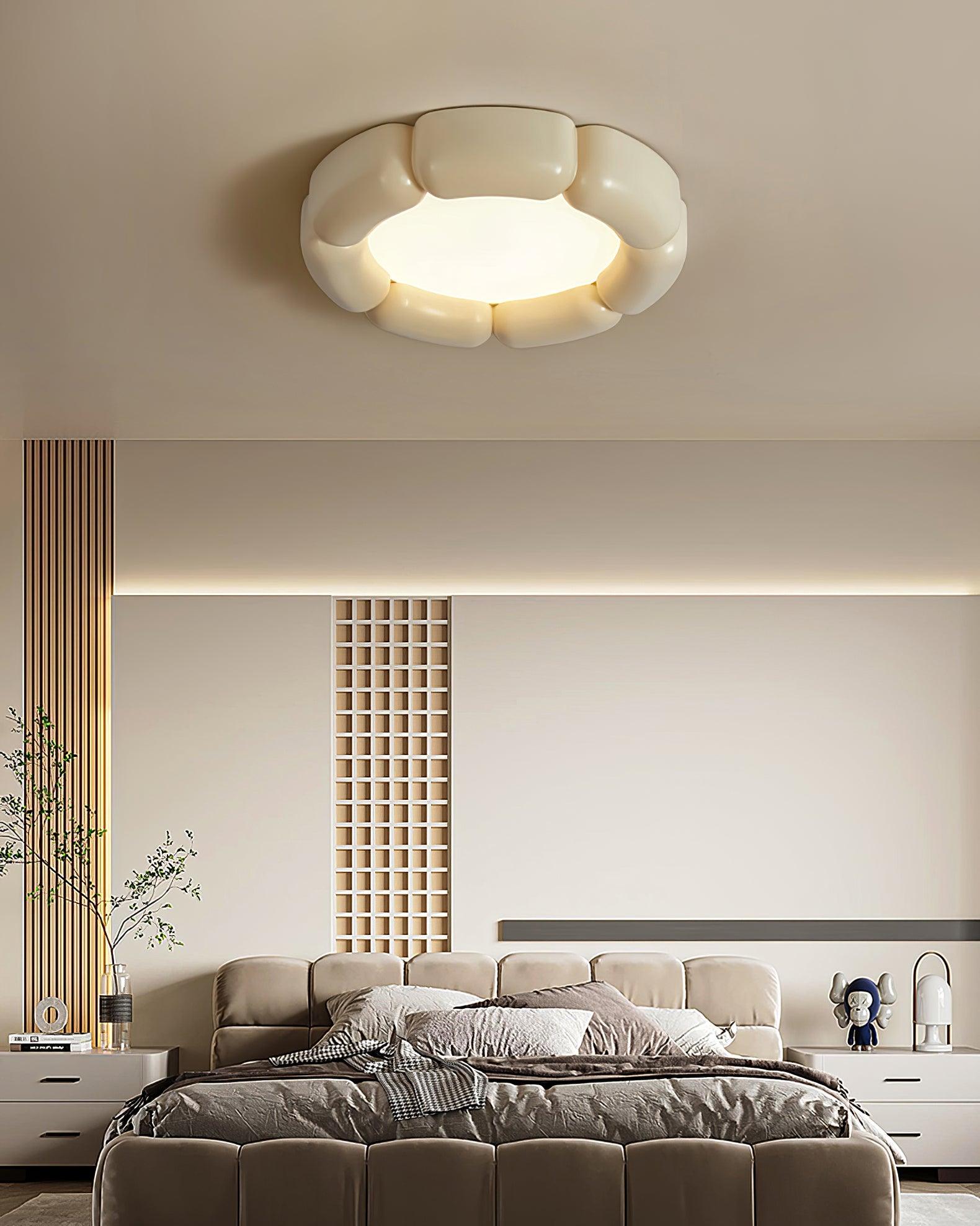 Modern Minimalist Resin LED Flush Mount Ceiling Lamp for Contemporary Interior Spaces