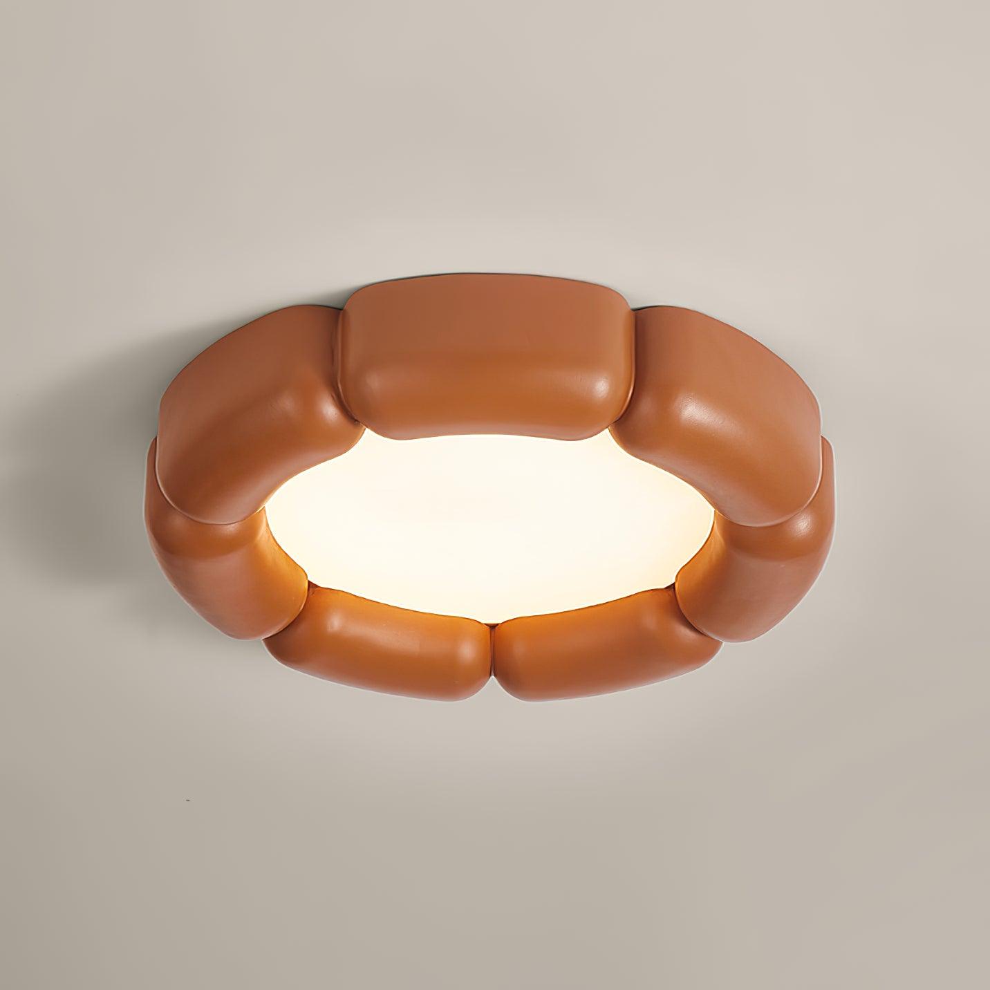 Modern Minimalist Resin LED Flush Mount Ceiling Lamp for Contemporary Interior Spaces