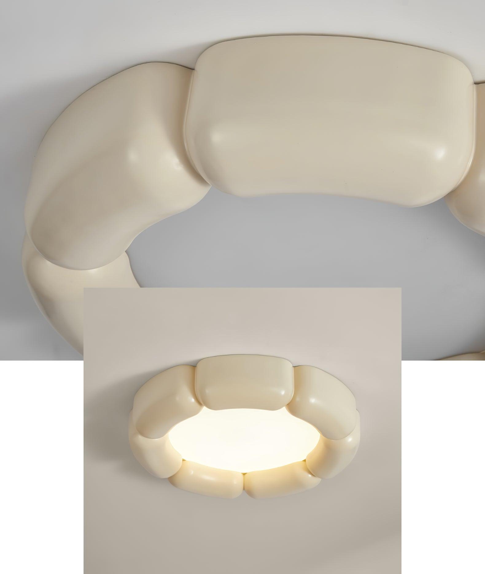 Modern Minimalist Resin LED Flush Mount Ceiling Lamp for Contemporary Interior Spaces