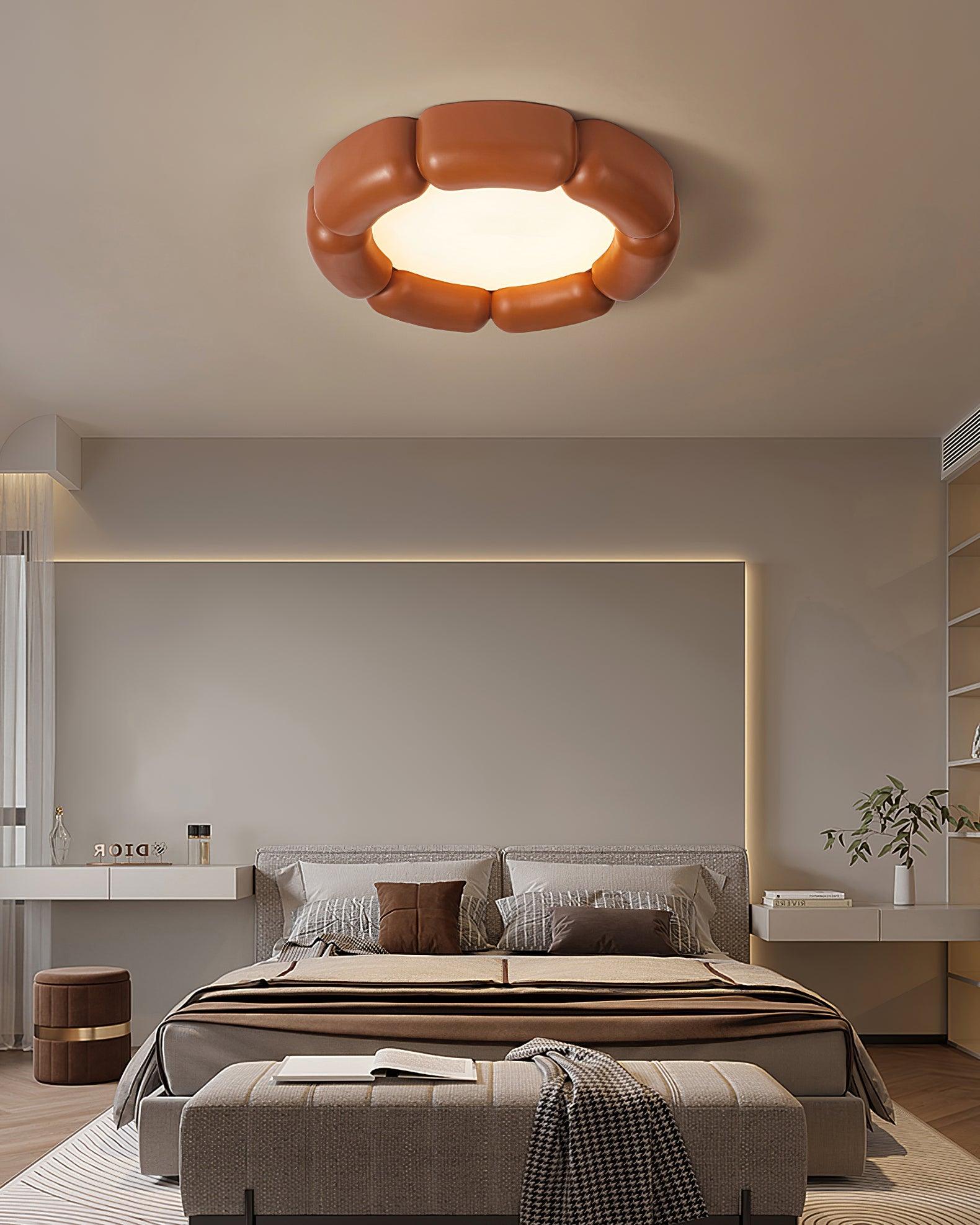 Modern Minimalist Resin LED Flush Mount Ceiling Lamp for Contemporary Interior Spaces