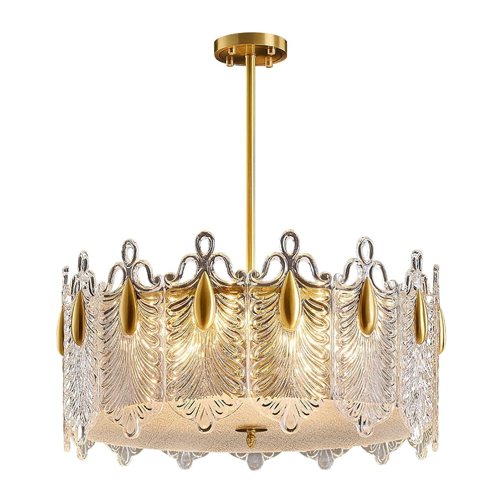 elegant-gold-patterned-glass-petal-round-chandelier-with-hand-formed-glass