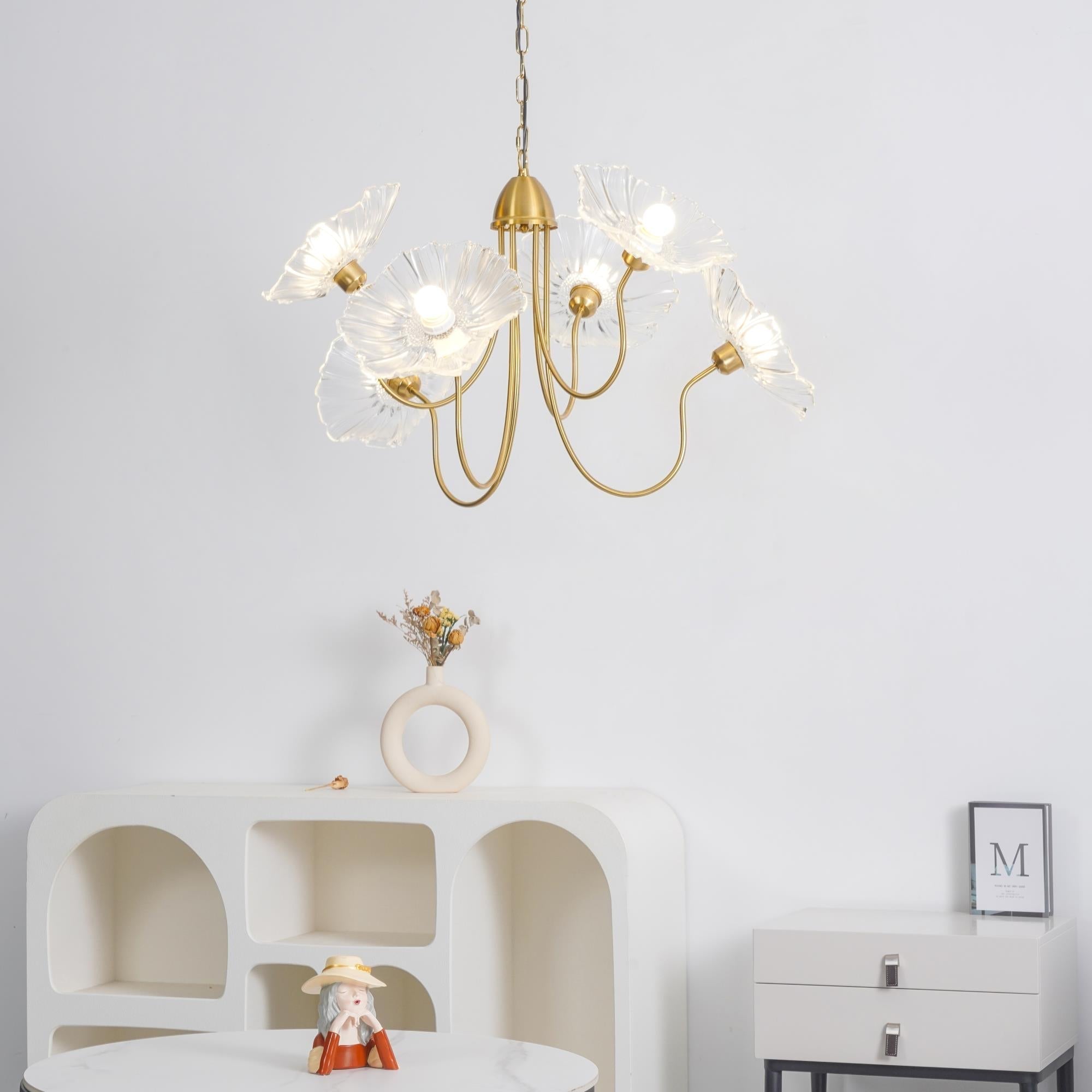 contemporary-glass-lotus-leaf-pendant-light-gold-chandelier-for-elegant-interior-design