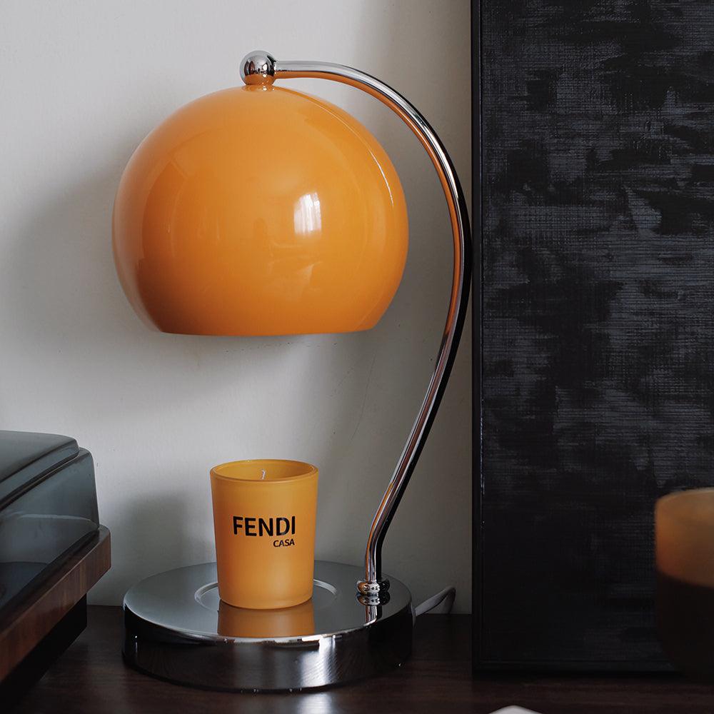 Modern Spherical Chrome Candle Warmer Lamp for Scented Wax Melting and Bedside Use