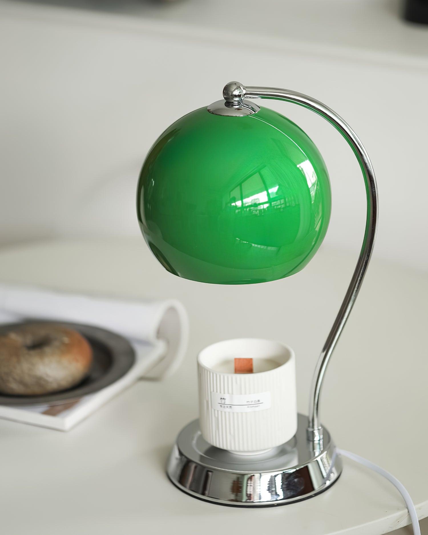 Modern Spherical Chrome Candle Warmer Lamp for Scented Wax Melting and Bedside Use