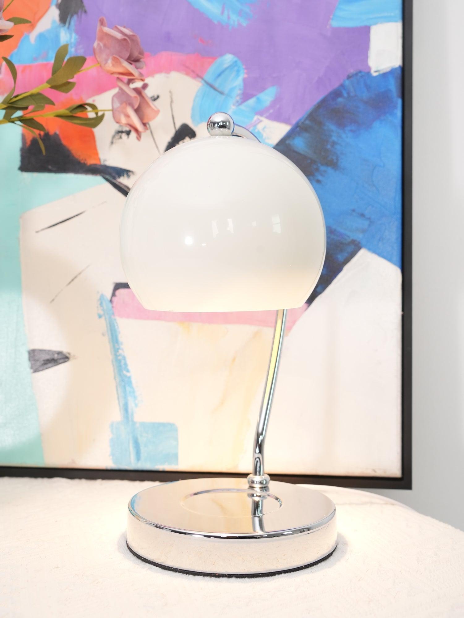 Modern Spherical Chrome Candle Warmer Lamp for Scented Wax Melting and Bedside Use