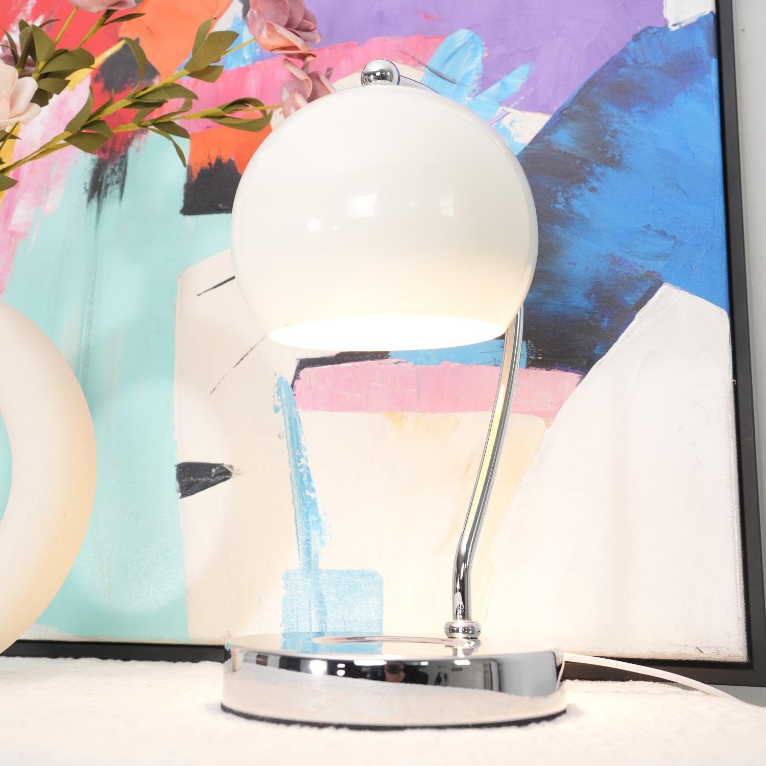Modern Spherical Chrome Candle Warmer Lamp for Scented Wax Melting and Bedside Use