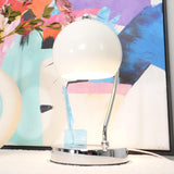 Modern Spherical Chrome Candle Warmer Lamp for Scented Wax Melting and Bedside Use