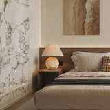 Textured Desert Sand Ceramic Table Lamp with Beige Fabric Shade for Modern Home Decor