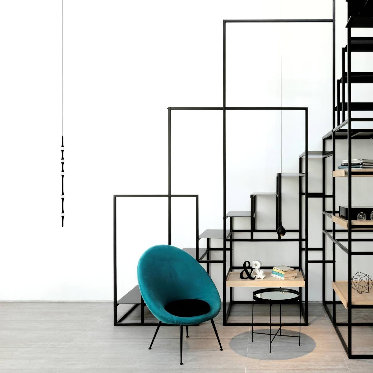 dew-explores-modern-linear-led-pendant-light-with-organic-oval-points-for-stairwells