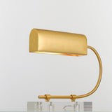 Modern Geometric Crystal Table Lamp with Gold Metal Shade for Bedside or Desk