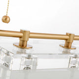 Modern Geometric Crystal Table Lamp with Gold Metal Shade for Bedside or Desk