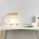 Modern Geometric Crystal Table Lamp with Gold Metal Shade for Bedside or Desk