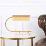 Modern Geometric Crystal Table Lamp with Gold Metal Shade for Bedside or Desk