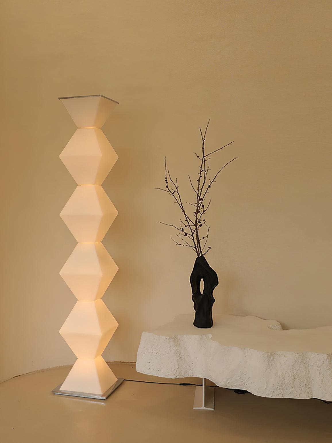 Modern Minimalist Dickson LED Torchiere Floor Lamp with Glass Shade for Living Room