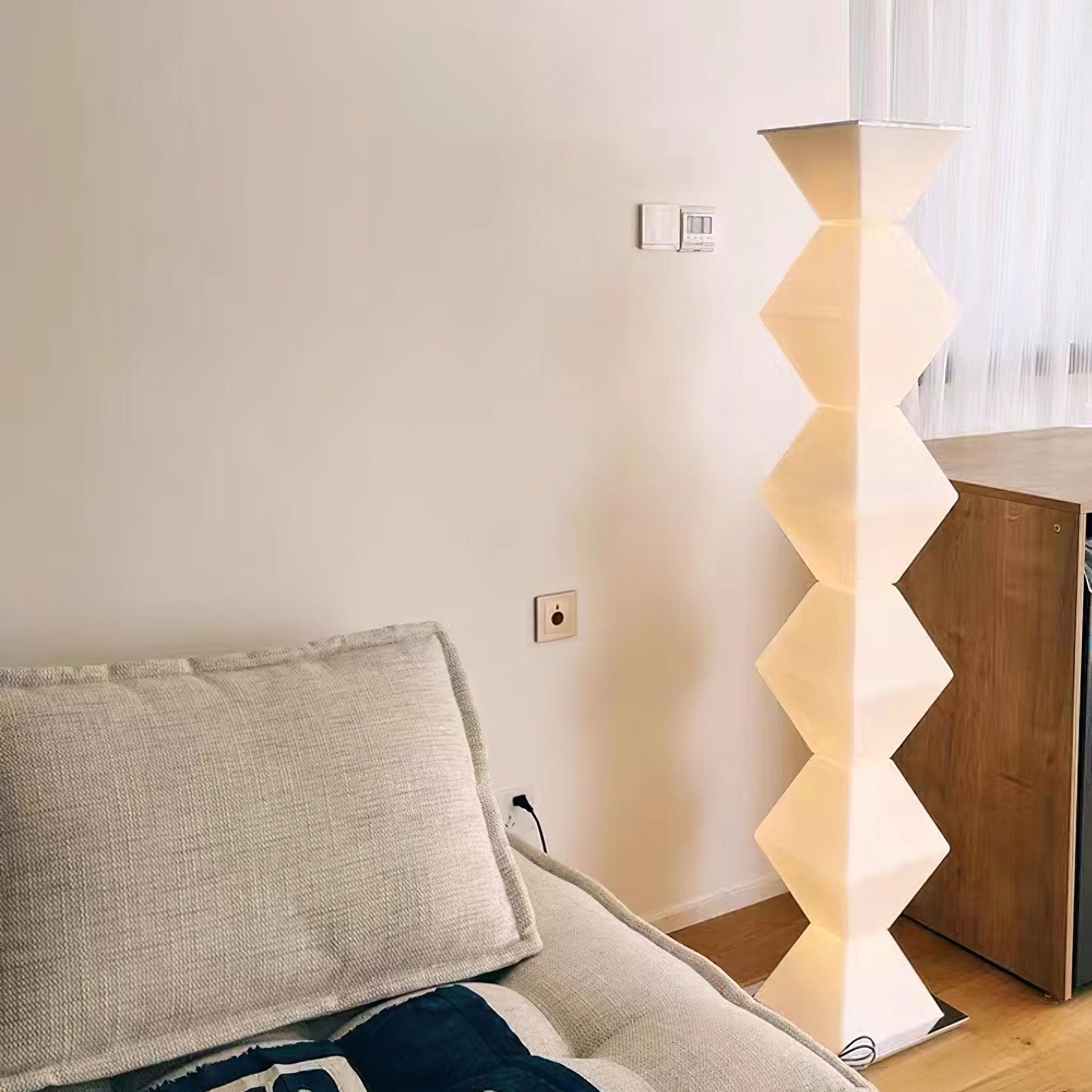 Modern Minimalist Dickson LED Torchiere Floor Lamp with Glass Shade for Living Room