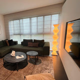 Modern Minimalist Dickson LED Torchiere Floor Lamp with Glass Shade for Living Room