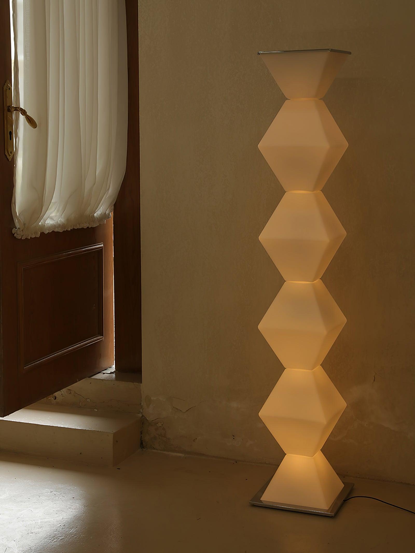 Modern Minimalist Dickson LED Torchiere Floor Lamp with Glass Shade for Living Room