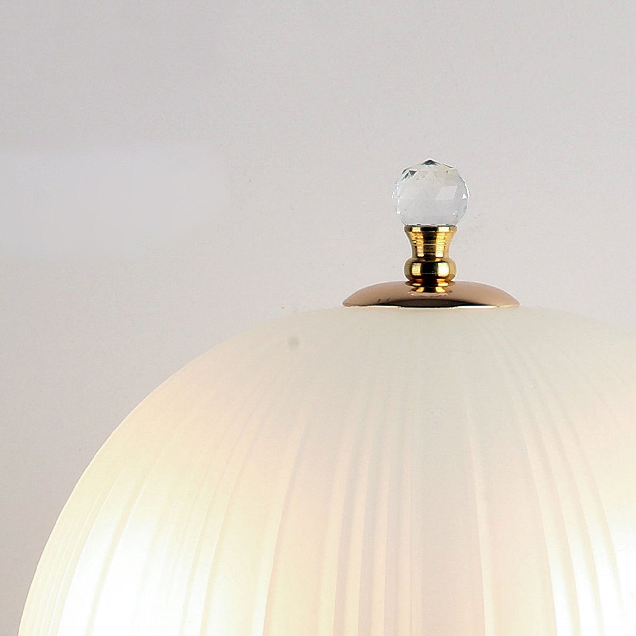 Modern Frosted Domed Glass Table Lamp Metal Nightstand Light for Living Room