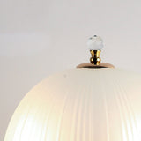 Modern Frosted Domed Glass Table Lamp Metal Nightstand Light for Living Room