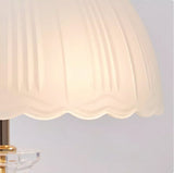 Modern Frosted Domed Glass Table Lamp Metal Nightstand Light for Living Room