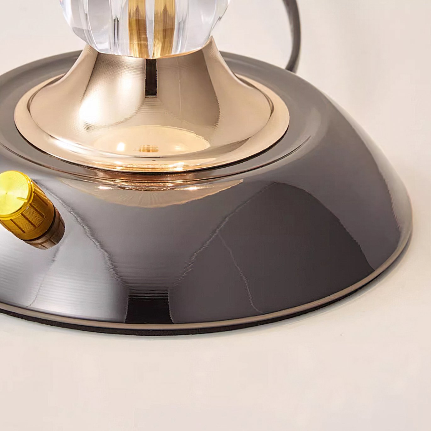 Modern Frosted Domed Glass Table Lamp Metal Nightstand Light for Living Room