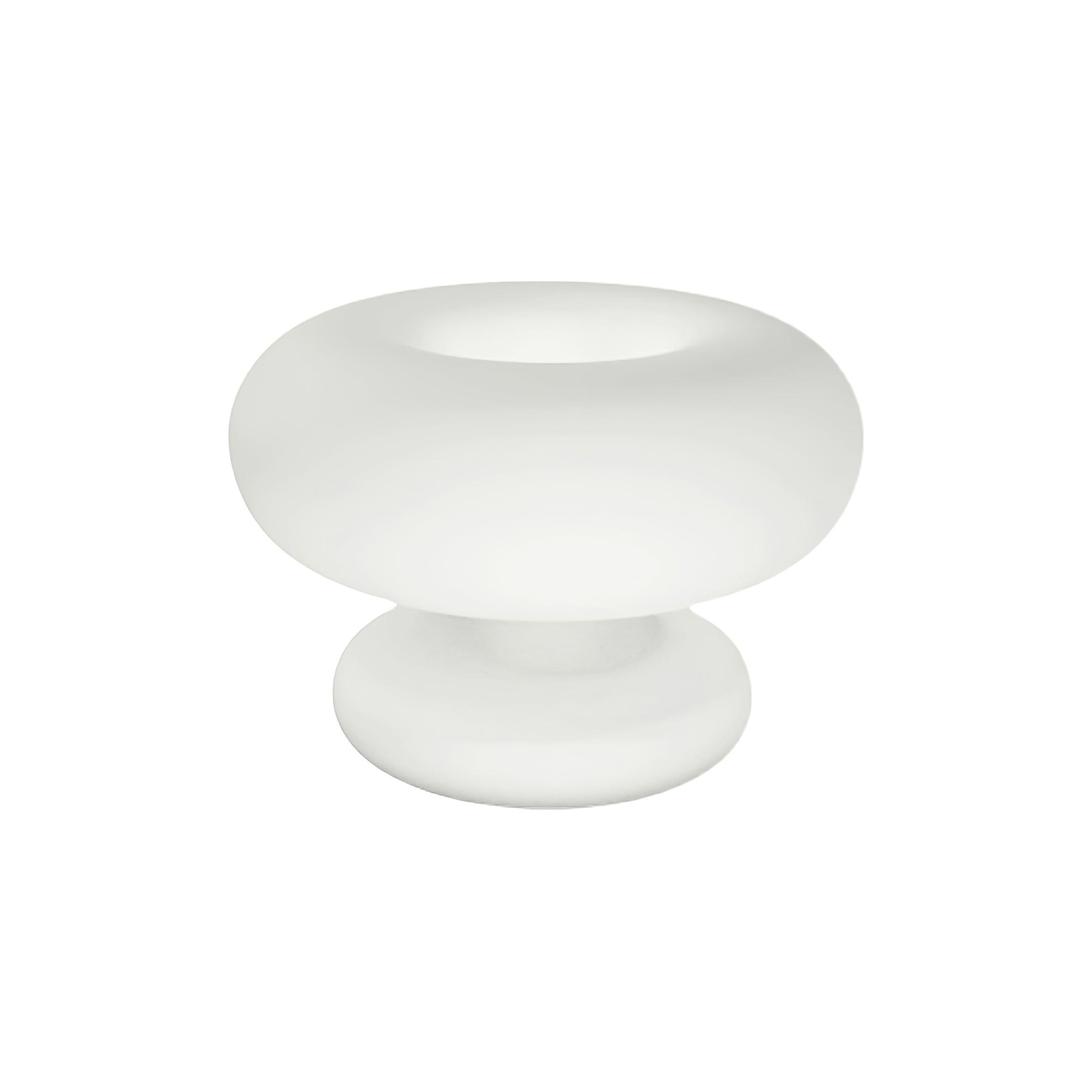 Modern Mid Century Donut Frosted Glass Table Lamp Minimalist Round Accent Lighting for Bedside and Living Room