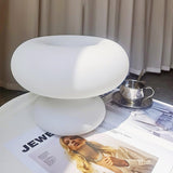 Modern Mid Century Donut Frosted Glass Table Lamp Minimalist Round Accent Lighting for Bedside and Living Room