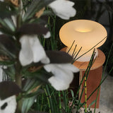 Modern Mid Century Donut Frosted Glass Table Lamp Minimalist Round Accent Lighting for Bedside and Living Room