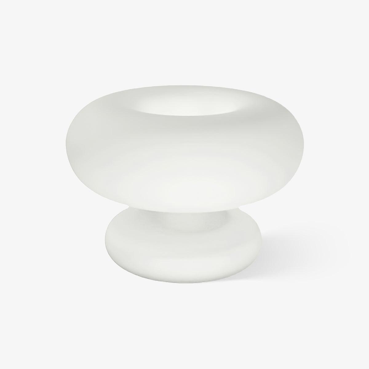 Modern Mid Century Donut Frosted Glass Table Lamp Minimalist Round Accent Lighting for Bedside and Living Room