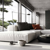 Dynamo Adjustable Arm LED Floor Lamp with Rotating Metal Diffuser and Cylindrical Base Standing Light