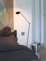 Dynamo Adjustable Arm LED Floor Lamp with Rotating Metal Diffuser and Cylindrical Base Standing Light