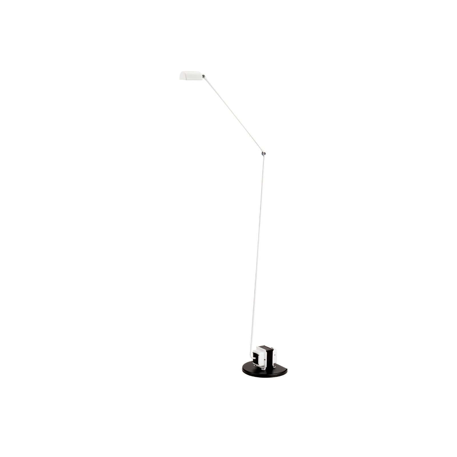 Dynamo Adjustable Arm LED Floor Lamp with Rotating Metal Diffuser and Cylindrical Base Standing Light