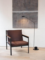 Dynamo Adjustable Arm LED Floor Lamp with Rotating Metal Diffuser and Cylindrical Base Standing Light